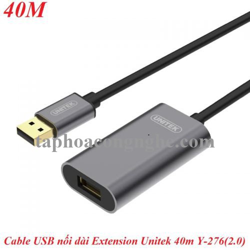 Unitek 98756 Y-276 40M Màu Xám Cáp USB 2.0 nối dài + cổng cấp nguồn 5V 30098756